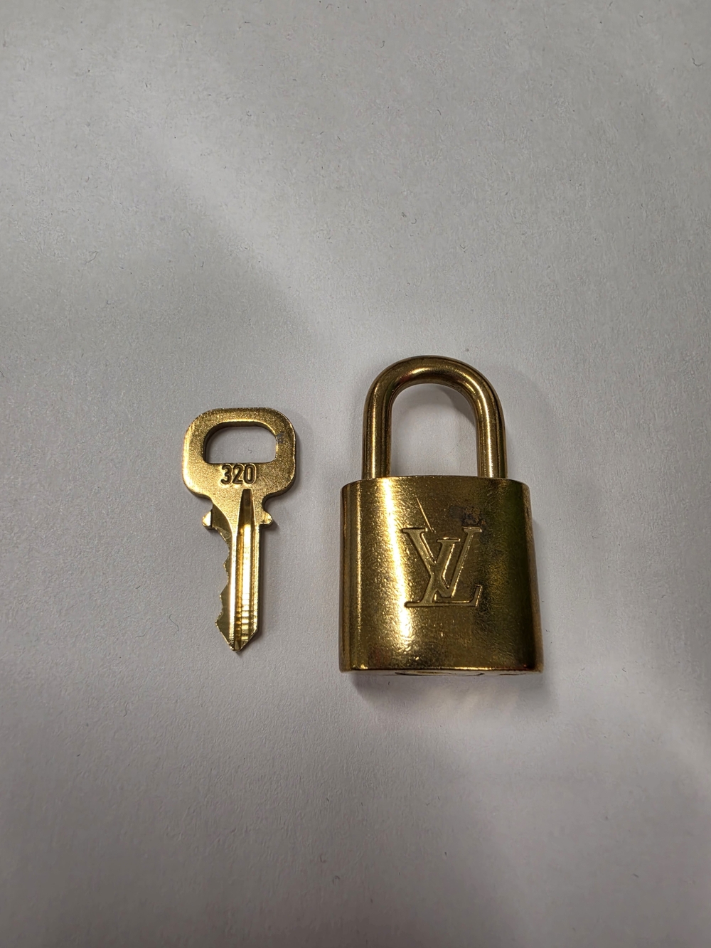Louis Vuitton Gold Tone Brass Padlock and Key #320 Replacement